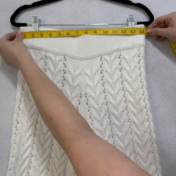 Sabo Pants Womens Medium White Knit Wide Leg Crochet Sweater AUS 10 USA 6 Boho - Picture 3 of 10